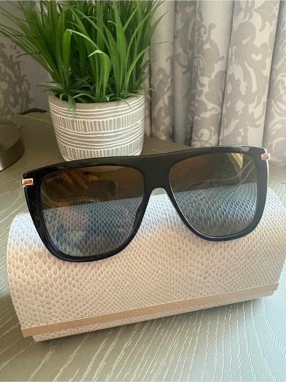 Jimmy Choo Oversized Sunglasses - Classic Shield Style